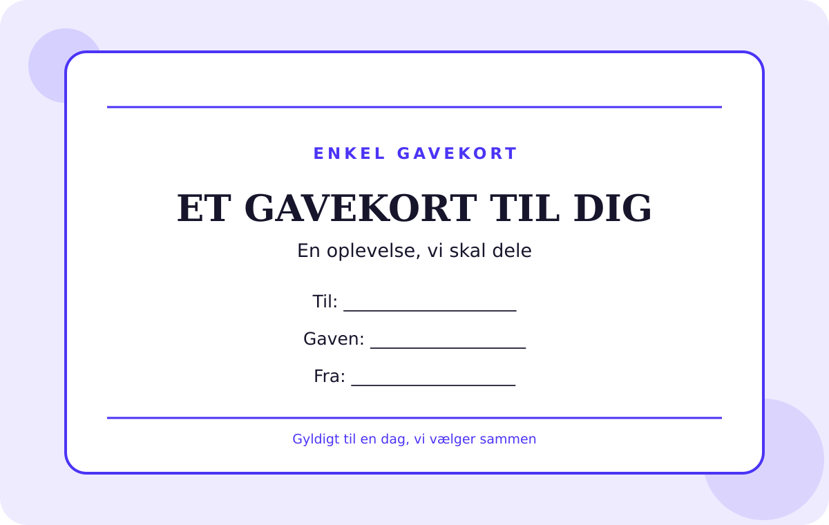 Forhåndsvisning af gratis gavekort-skabelon – Enkel
